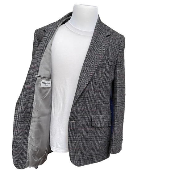 Vintage Two Button Wool Tweed Jacket/ Sport Coats By Robert Stock Size: 42R - Picture 2 of 15
